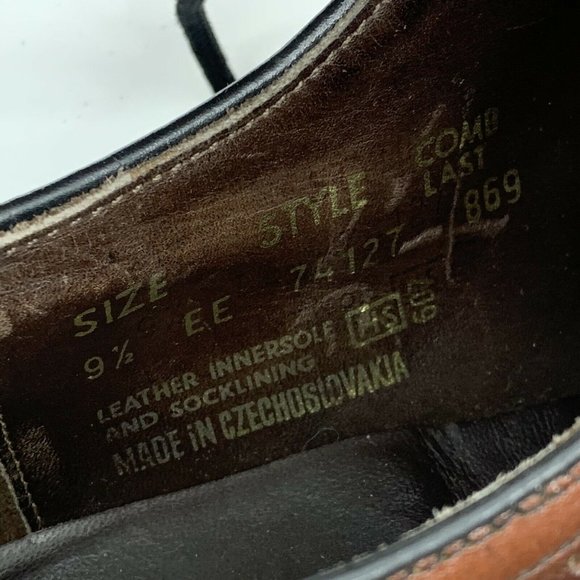 Sears VTG Long Wing Tip Dark Brown Dress Oxfords 7 - Picture 6 of 10